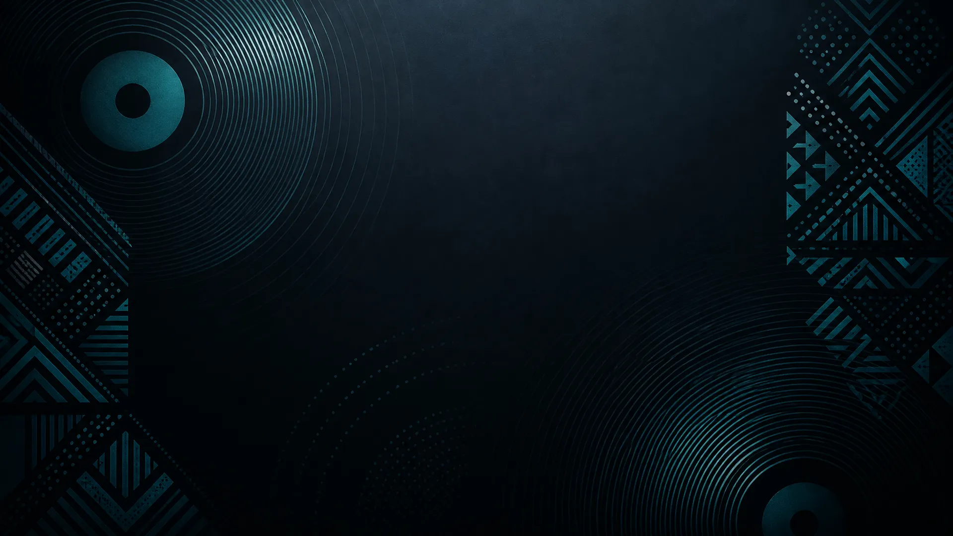 Geometric tribal patterns background with teal accents